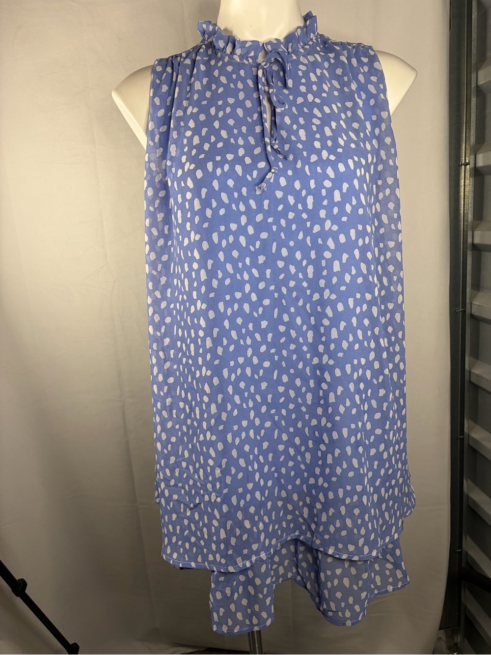 Simply Southern Lavender and White High-Low Polka Dot Dress